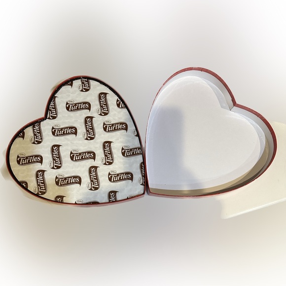 VTG DeMETs TURTLE VALENTINE STRIPE HEART CHOCOLATE BOX 10.25” RED PINK GIFT LOVE - Picture 4 of 9